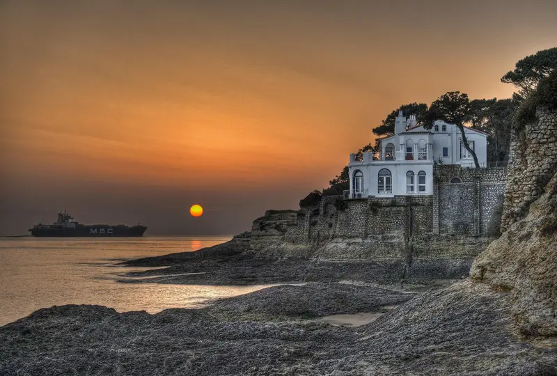 Falaises de la côte royannaise au coucher du soleil